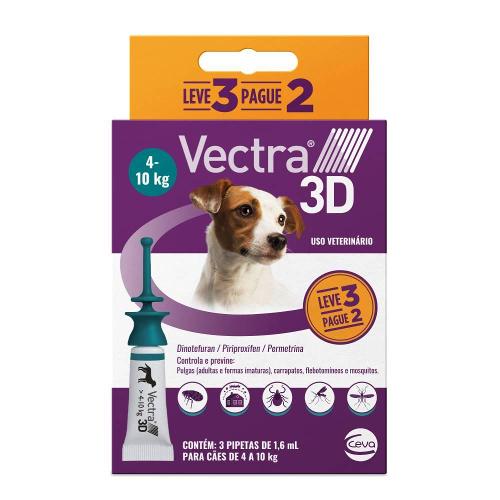 Vectra 3D para Cães de 4 a 10 Kg 1,6 mL - Leve 3 Pague 2