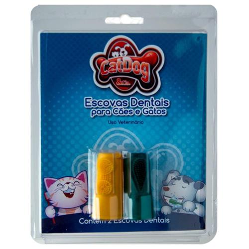 Escovas Dentais Dedeira CatDog & Cia para Cães e Gatos - 2 Unidades