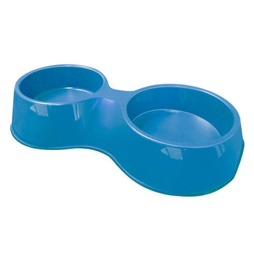 Comedouro Duplo Furacão Pet Pop Plástico Azul - 500 mL