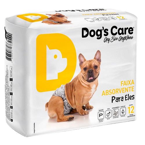 Faixa Absorvente Dog's Care Ecofralda Gel para Macho com 12 Unidades - Tam. P