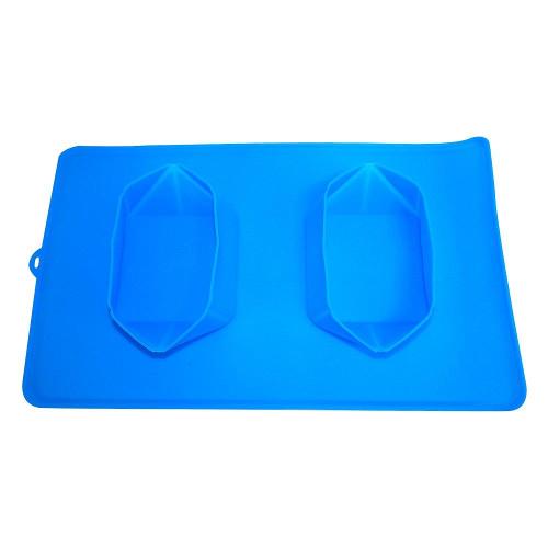 Comedouro e Bebedouro Silicone Quadrado Azul - Tam. Único