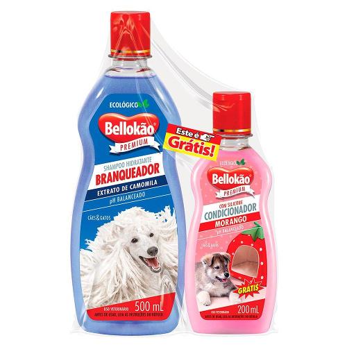 Kit Bellokão Shampoo Branqueador + Condicionador Morango - Kit