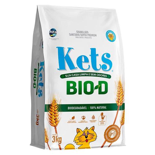 Granulado Sanitário Alfapet Kets Bio-D Super Premium para Gatos - 3 Kg