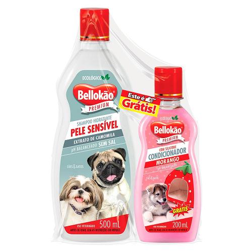 Kit Bellokão Shampoo Pele Sensível + Condicionador Morango - Kit