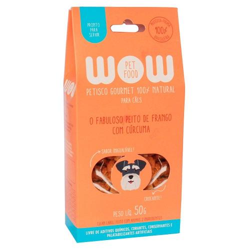 Petisco WOW Pet Food Natural para Cães Sabor Frango e Cúrcuma - 50g