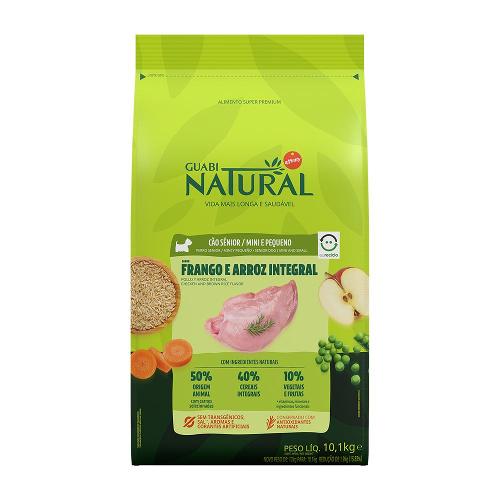 Ração Guabi Natural Frango e Arroz Integral Cães Sênior Mini e Pequeno - 10,1 Kg