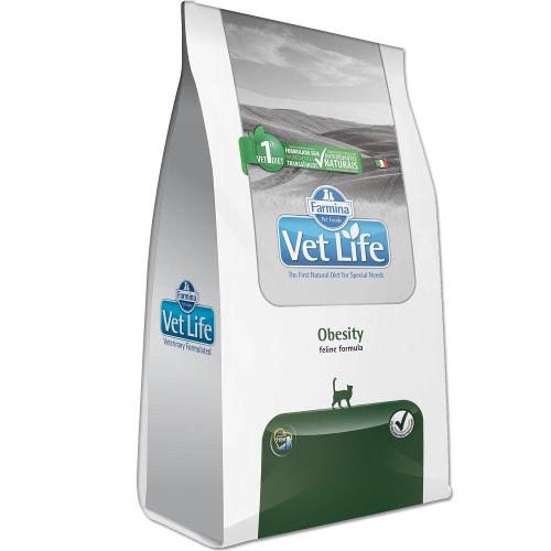 Ração Farmina Vet Life Natural Obesity para Gatos Adultos Obesos - 400 g