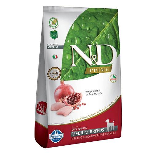 Ração Farmina N&D Prime Frango e Romã Cães Adultos Raças Médias - 10,1 Kg