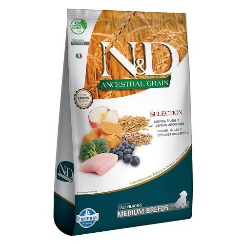 Ração Farmina N&D Ancestral Grain Selection Carnes e Frutas para Cães Filhotes Raças Médias - 15 Kg