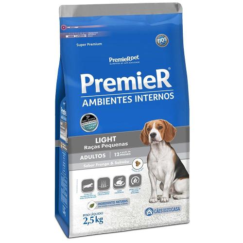 Ração Premier Ambientes Internos Cães Adultos Light - 2,5 Kg