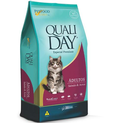 Ração Qualiday Especial Premium Cat Adulto Salmão, Arroz e Vegetais - 1kg