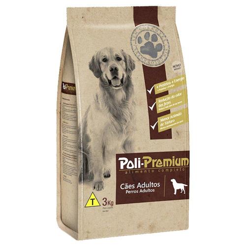 Ração Poli-Premium para Cães Adultos - 3 Kg