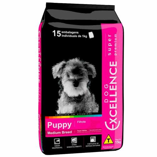 Ração Seca Dog Excellence Super Premium Frango para Cães Filhotes Raças Médias - 15 Kg