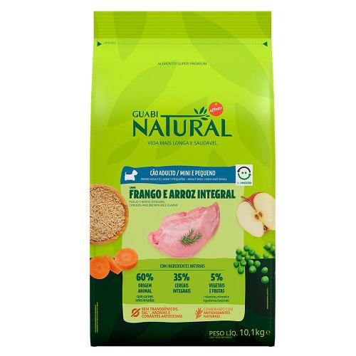 Ração Guabi Natural Frango e Arroz Integral para Cães Adultos Raças Mini e Pequena - 10,1 Kg