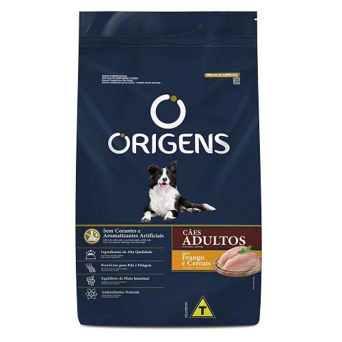 Ração Seca Origens Premium Especial Frango e Cereais Cães Adultos - 1 Kg