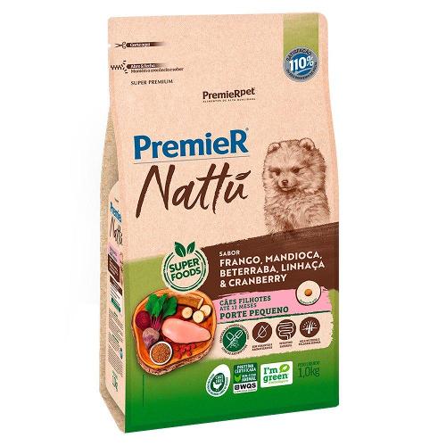 Ração Seca PremieR Nattú Mandioca para Cães Filhotes de Pequeno Porte - 1 Kg