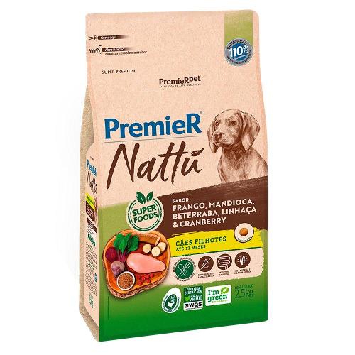 Ração PremieR Nattú Mandioca Cães Filhotes - 2,5 Kg