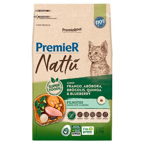 Ração PremieR Nattú Abóbora Gatos Filhotes - 1,5 Kg