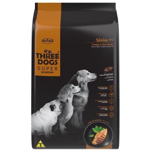 Ração Three Dogs Frango e Chá Verde Cães Sênior 7+ - 15 Kg