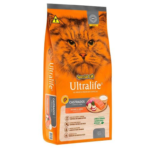 Ração Seca Special Cat Ultralife Salmão e Arroz para Gatos Castrados - 1 Kg