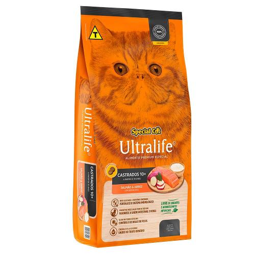 Ração Seca Special Cat Ultralife Salmão e Arroz para Gatos Castrados 10+ - 1 Kg