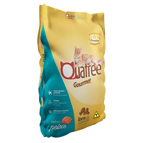 Ração Seca Quatree Gourmet Peixe Gatos Adultos - 3 Kg