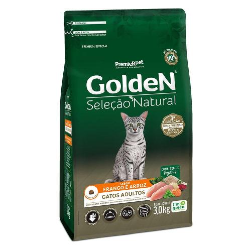 Ração Golden Seleção Natural Gatos Adultos - 3 Kg