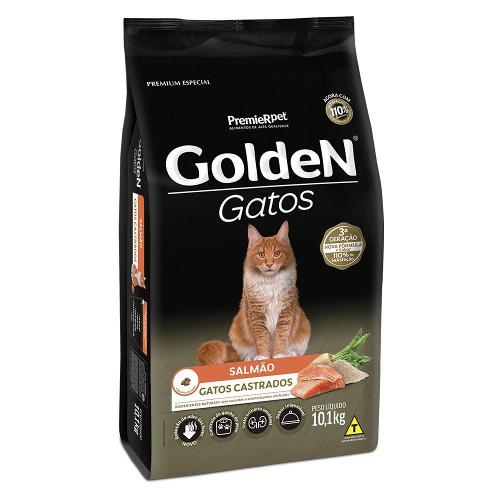 Ração Golden Salmão Gatos Adultos Castrados - 10,1 Kg