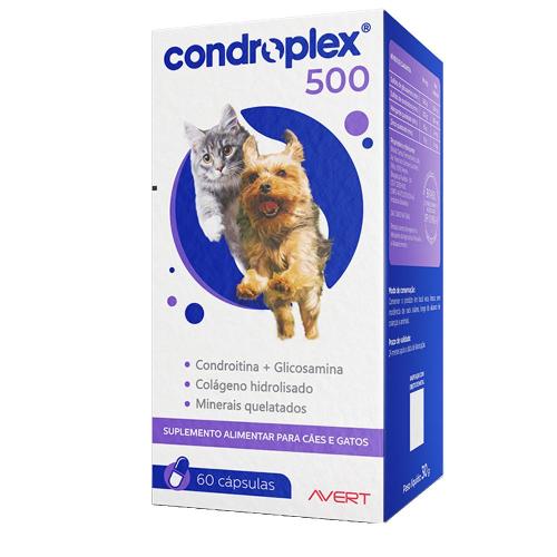 Suplemento Alimentar CondroPlex 500 para Cães e Gatos de Pequeno Porte - 60 Cápsulas