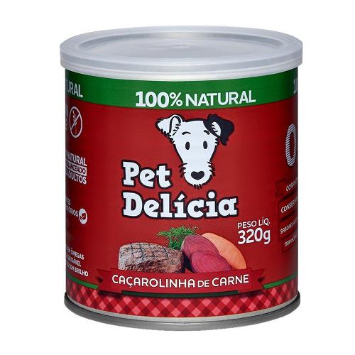 Ração Úmida Pet Delícia Natural Caçarolinha de Carne - 320 g