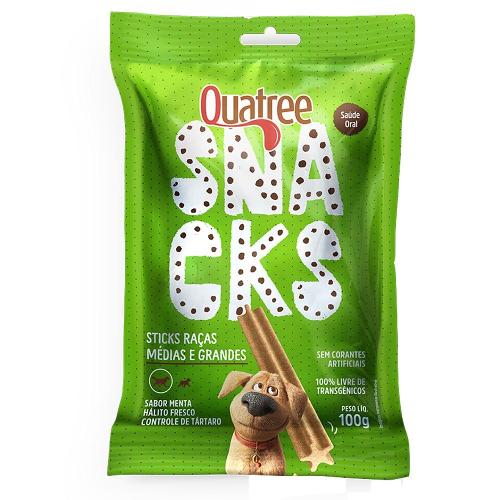 Snack Quatree para Cães Adultos Porte Médio e Grande Sabor Menta - 100g