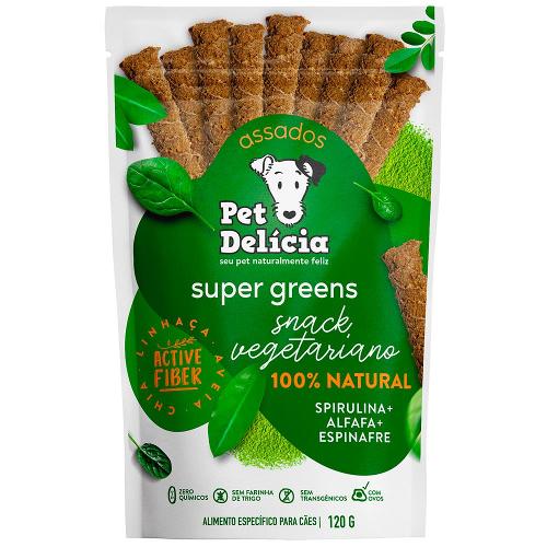 Snack Pet Delícia Petisco Natural para Cães Sabor Alfafa e Espinafre - 120g