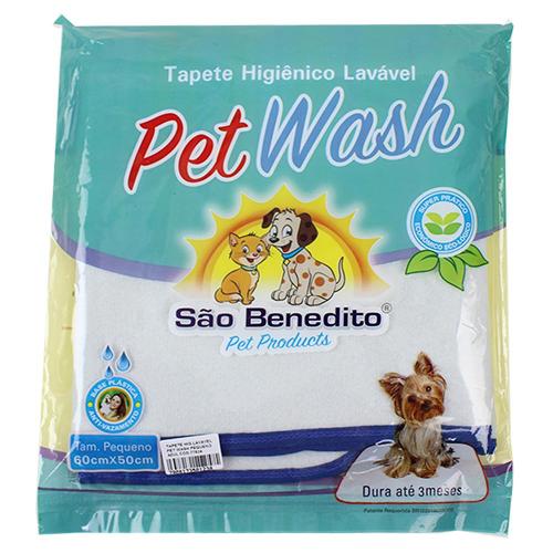 Tapete Higiênico Pet Wash São Benedito Pet Lavável Azul - Tam. P