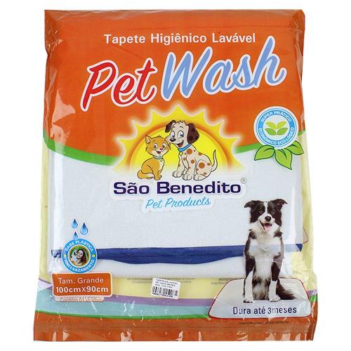 Tapete Higiênico Pet Wash São Benedito Pet Lavável Azul - Tam. G