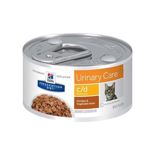 Ração Úmida Hill's Prescription Diet c/d Cuidado Urinário Multicare Frango e Vegetais para Gatos