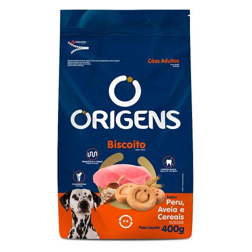 Biscoito Origens para Cães Adultos Porte Grande Sabor Aveia e Cereais - 400g
