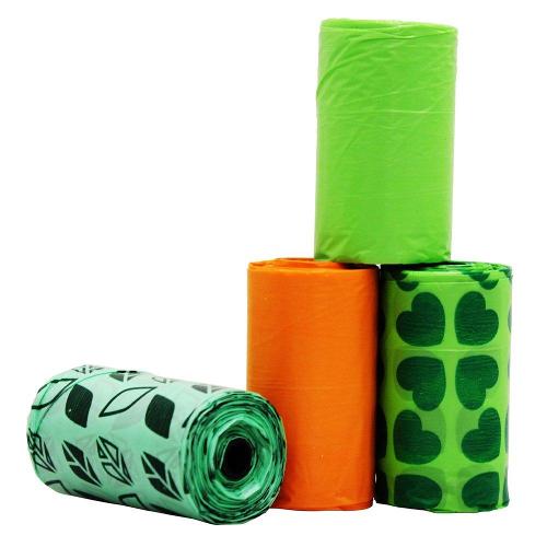 Refil Saquinhos Higienicos Cata-Caca GermanHart Eco Folhas - 4 Unidades