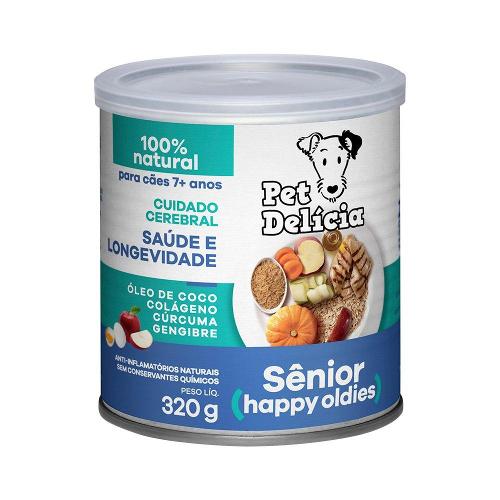 Ração Úmida Pet Delícia Natural Happy Oldies com Colágeno para Cães Sênior 7+ anos - 320 g