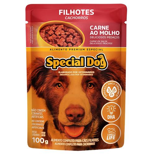 Ração Úmida Special Dog Sachê Carne para Cães Filhotes - 100 g