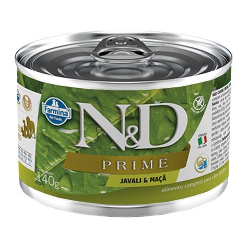 Ração Úmida Lata Farmina N&D Prime Grain Javali & Maça para Cães Adultos - 140 g