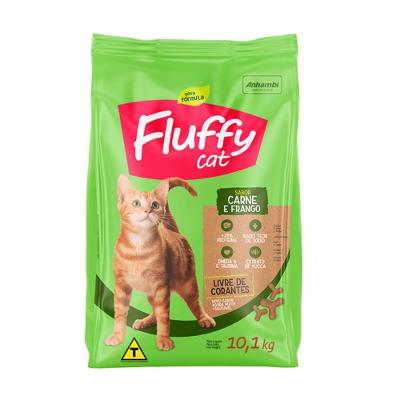 Ração Seca Fluffy Cat Carne e Frango para Gatos Adultos - 10 Kg