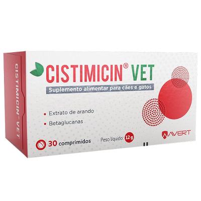 Suplemento Alimentar Avert Cistimicin Vet para Cães e Gatos - 30 Comprimidos