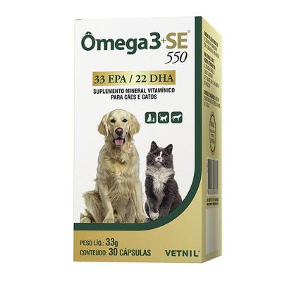 Suplemento Vitamínico Vetnil Omega 3 + SE 550 para Cães e Gatos - 30 Cápsulas