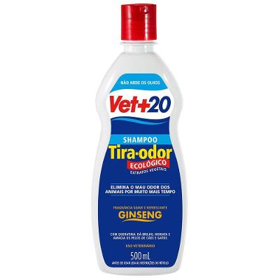 Shampoo Vet+20 Tira Odor Ginseng - 500 mL