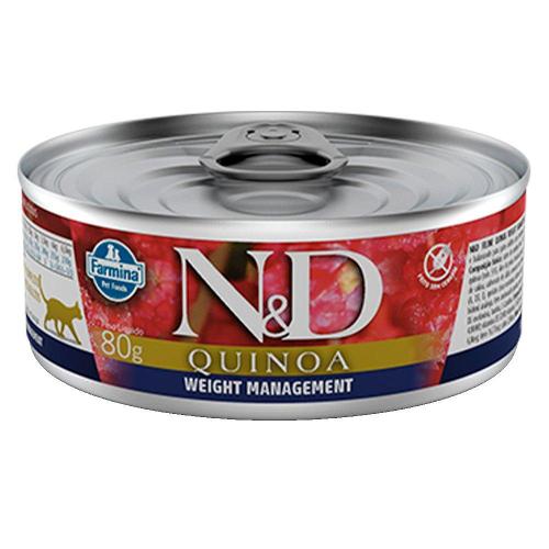 Ração Úmida Lata Farmina N&D Quinoa Weight Management para Gatos Adultos - 80 g
