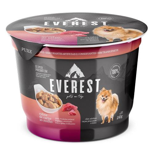 Ração Úmida Everest Cubos de Carne ao Molho para Cães Raças Pequenas e Mini - 245 g