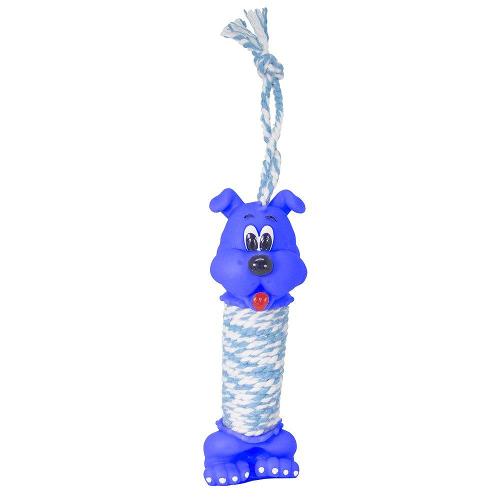 Brinquedo de Vinil LCM Cachorro com Corda - Azul