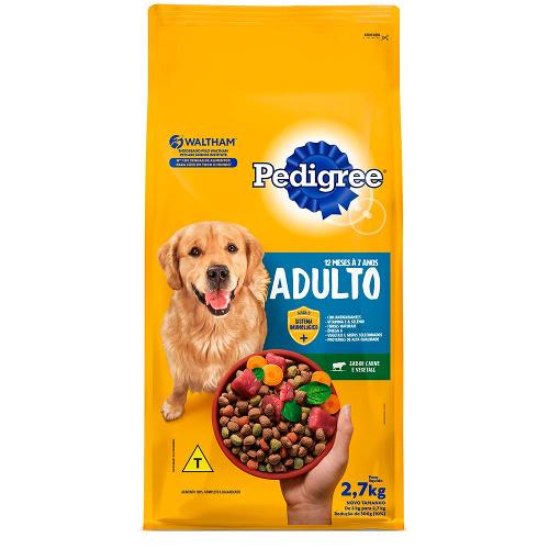 Ração Seca Pedigree Carne e Vegetais para Cães Adultos Raças Médias e Grandes - 2,7 Kg
