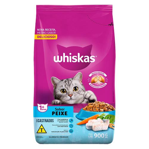 Ração Whiskas Peixe para Gatos Adultos Castrados - 900 g