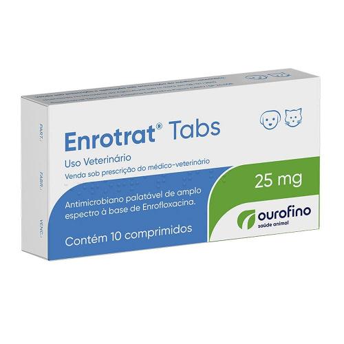 Antimicrobiano Ouro Fino Enrotrat Tabs de 10 Comprimidos - 25 mg